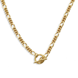 T-Bar Figaro Chain Necklace Gold & Silver