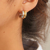 Gold and Silver Double Tone Small Hoops