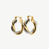 Gold & Silver Twist Hoops