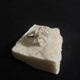 Small White 3D Keshi Pearl Flower Ring №49