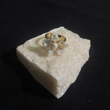 Mini White Keshi Pearl Flower Ring №46