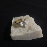 Mini White Keshi Pearl Flower Ring №46