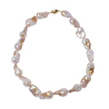 Gold Baroque Pearl Mermaid Tail Necklace