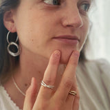 Linked Knot Triple Ring
