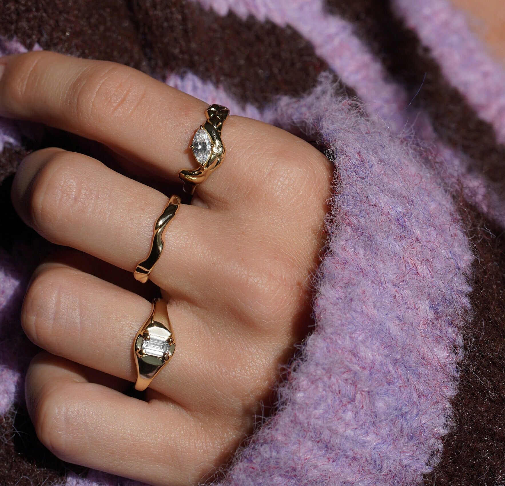 Junk-Jewels-Aubrey-Gold-Vermeil-Sterling-Silver-Cubic-Zirconia-Diamond-Stacking-Solitaire-Signet-Chunky-Ring-Gold-Silver