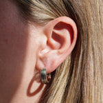 Junk-Jewels-Cigar-Ribbed-Band-Chunky-Hoop-Hoops-Earrings-Gold-Silver-Textured