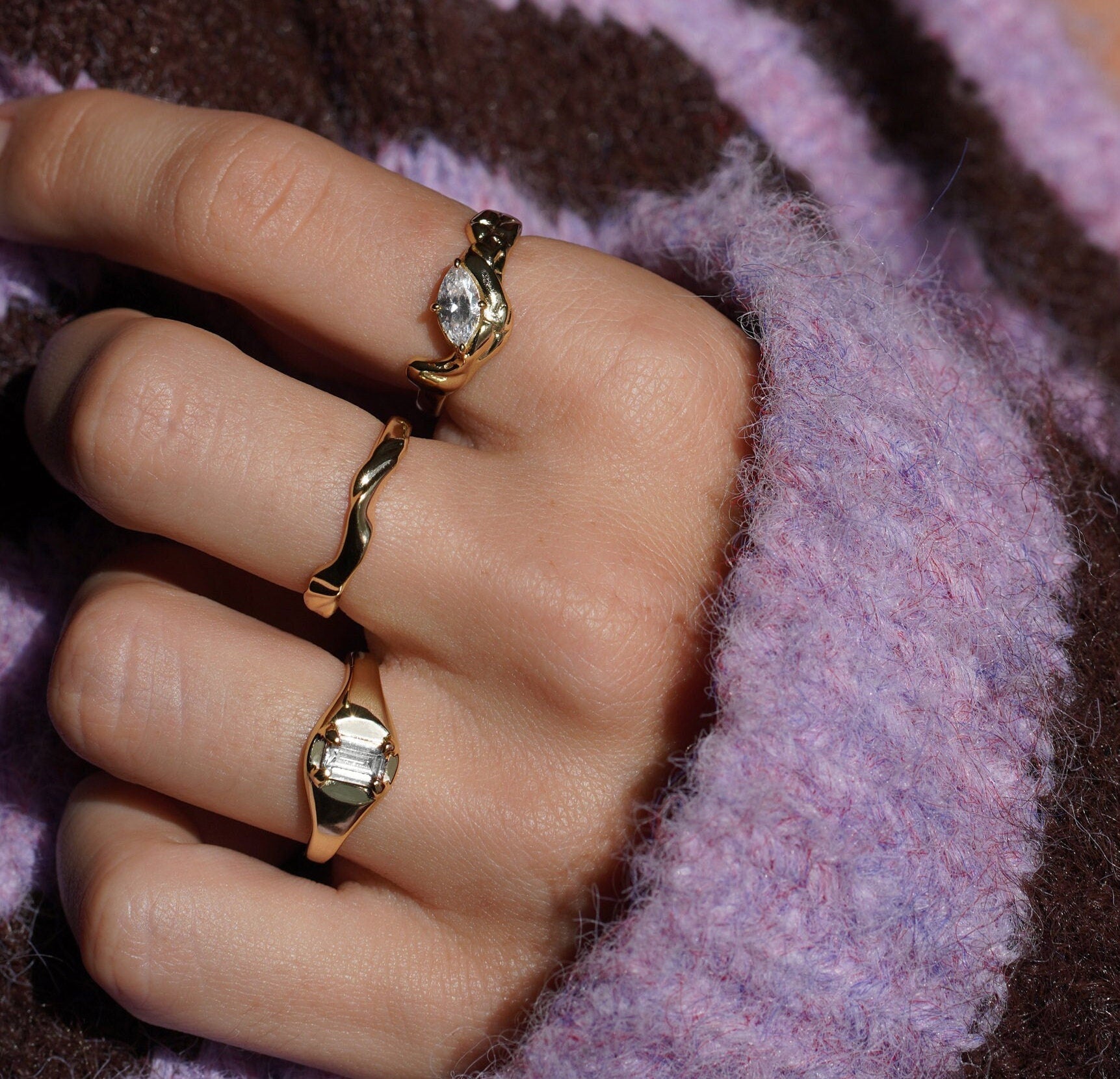 Junk-Jewels-Daphne-textured-band-stacking-ring-gold-vermeil