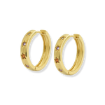 Junk-Jewels-Disco-Multi-Rainbow-Gemstone-Stone-Star-Hoop-Hoops-Earrings-Gold-Silver