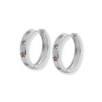 Junk-Jewels-Disco-Multi-Rainbow-Gemstone-Stone-Star-Hoop-Hoops-Earrings-Gold-Silver