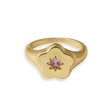 Junk-Jewels-Flower-Power-Signet-Ring-Gold-Purple-Gemstone-Statement-Cocktail-Cool
