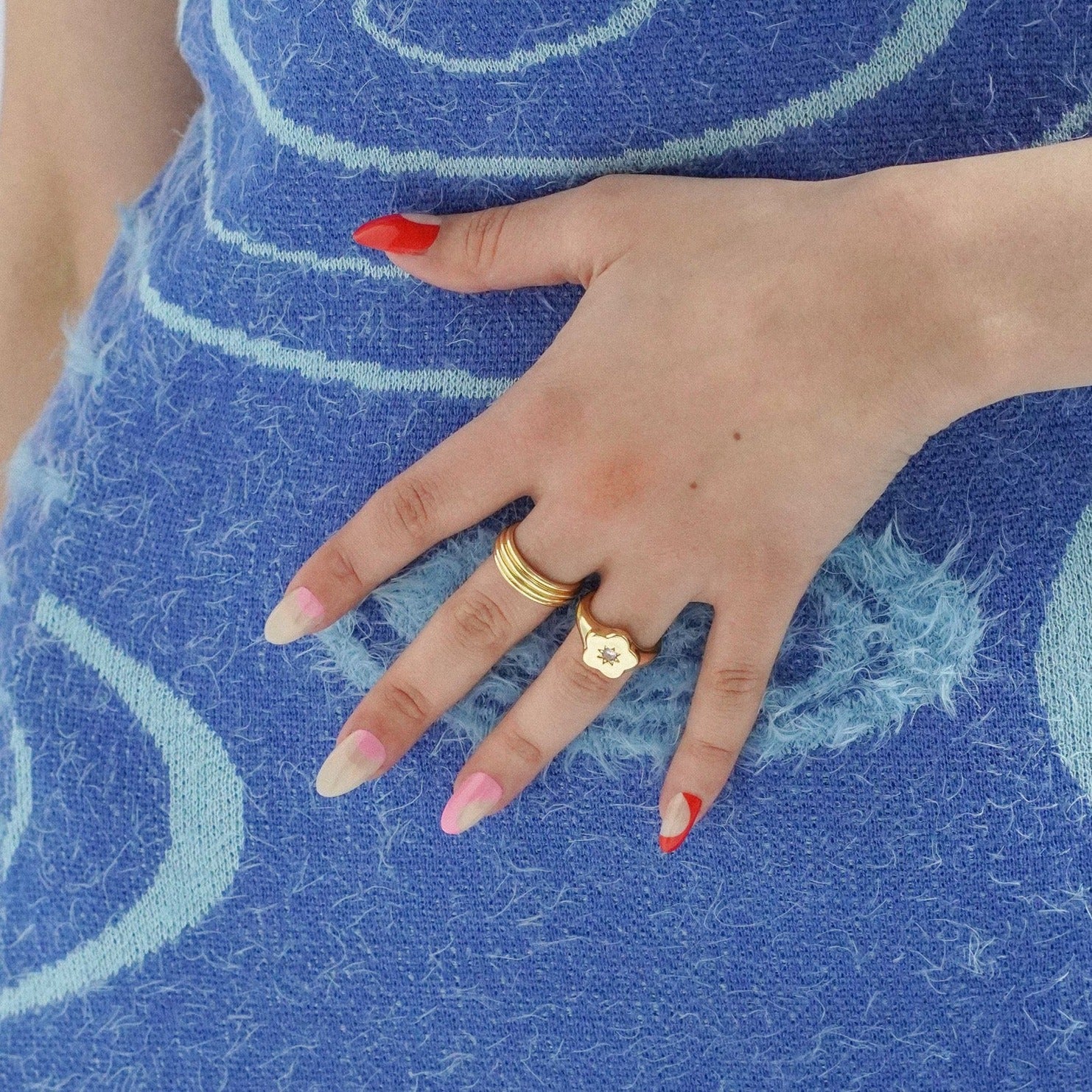 Junk-Jewels-Flower-Power-Signet-Ring-Gold-Purple-Gemstone-Statement-Cocktail-Cool