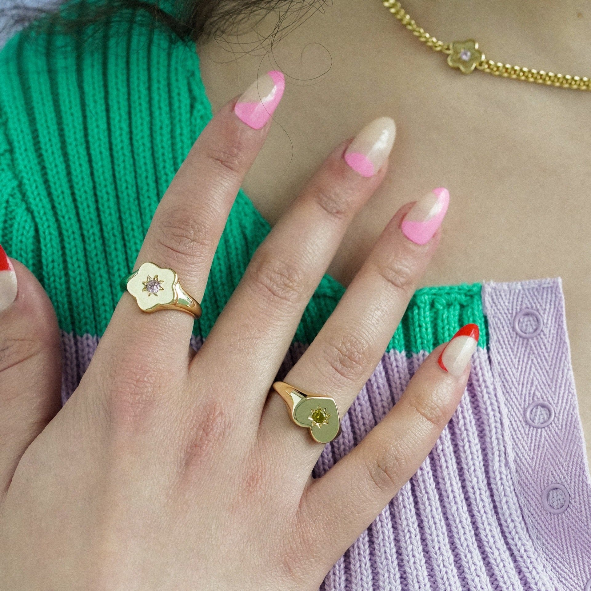 Junk-Jewels-Flower-Power-Signet-Ring-Gold-Purple-Gemstone-Statement-Cocktail-Cool