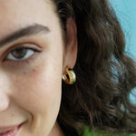 Junk-Jewels-Glitter-Star-Diamond-Opal-White-Stone-Gemstone-Chunky-Hoop-Gold-Earrings