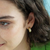 Junk-Jewels-Glitter-Star-Diamond-Opal-White-Stone-Gemstone-Chunky-Hoop-Gold-Earrings