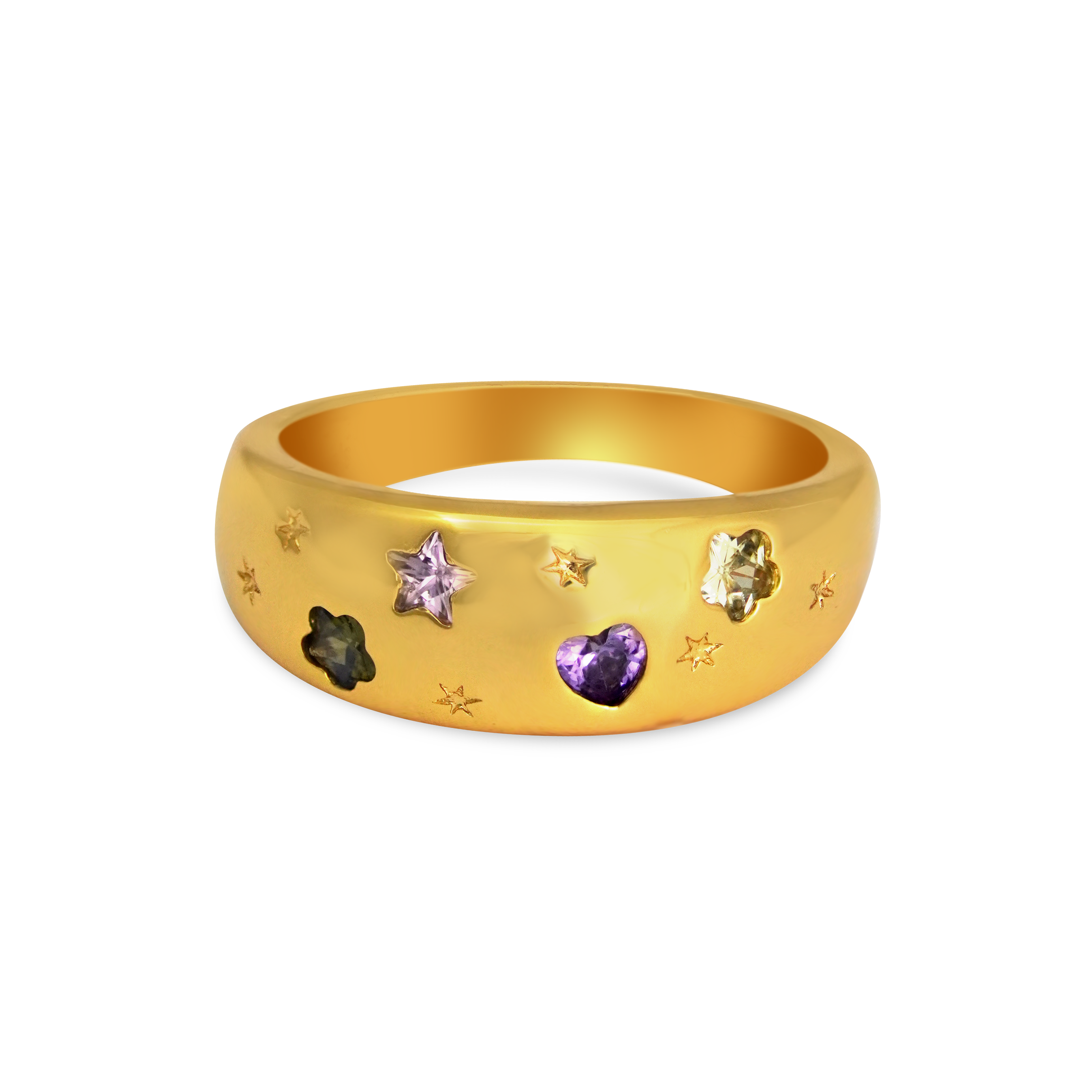 Junk-Jewels-Jewelled-Dreams-Gemstone-Star-Chunky-Statement-Cocktail-Ring-Gold 