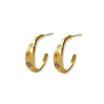 Junk-Jewels-Kaleidoscope-Disco-Gemstone-Star-Chunky-Hoop-Earrings-Gold