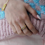 Junk-Jewels-Kaleidoscope-Gemstone-Colourful-Chunky-Signet-Ring-Gold