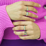 Junk-Jewels-Kaleidoscope-Lucky-Horseshoe-Charm-Multicoloured-rainbow-gemstone-stone-Signet-Ring-gold-silver