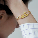 Junk-Jewels-Kaleidoscope-Rainbow-Stone-Multi-Disco-Chain-bar-pendant-Bracelet-coloured-gemstone-gold