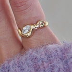 Junk-Jewels-Molten-Textured-14-Carat-Gold-Vermeil-Cubic-Zirconia-Diamond-Sterling-Silver-Stacking-Band-Ring-Solitaire-Unique