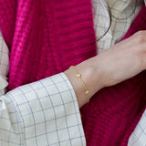 Junk-Jewels-Opal-Starburst-Star-White-Stone-Charm-Chain-Bracelet-Gold-Silver