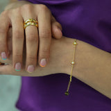 Junk-Jewels-Opal-Starburst-Star-White-Stone-Charm-Chain-Bracelet-Gold-Silver