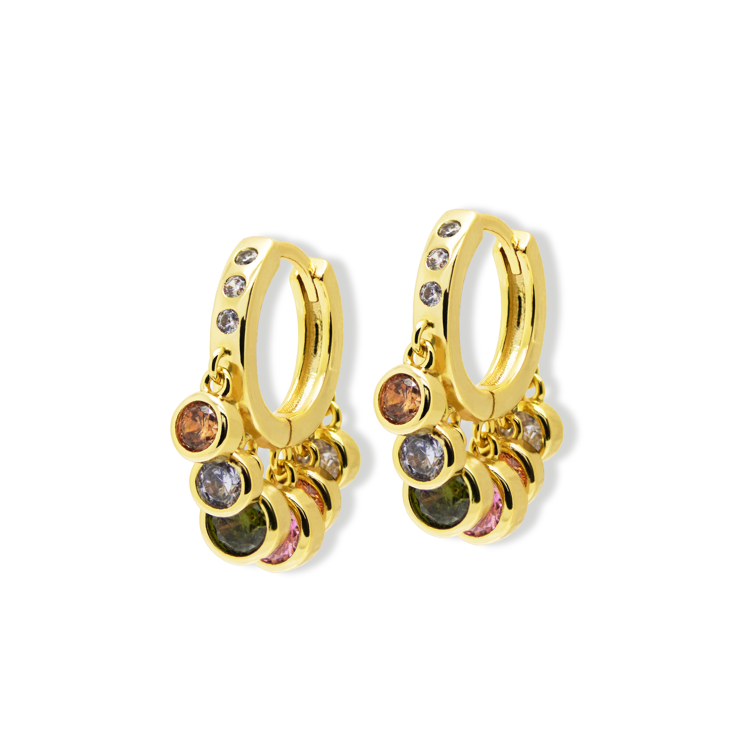 Junk-Jewels-Pastel-Coloured-Gemstone-Stone-Pendant-Drop-Dangle-Oversized-Hoop-Hoops-Earrings-Gold