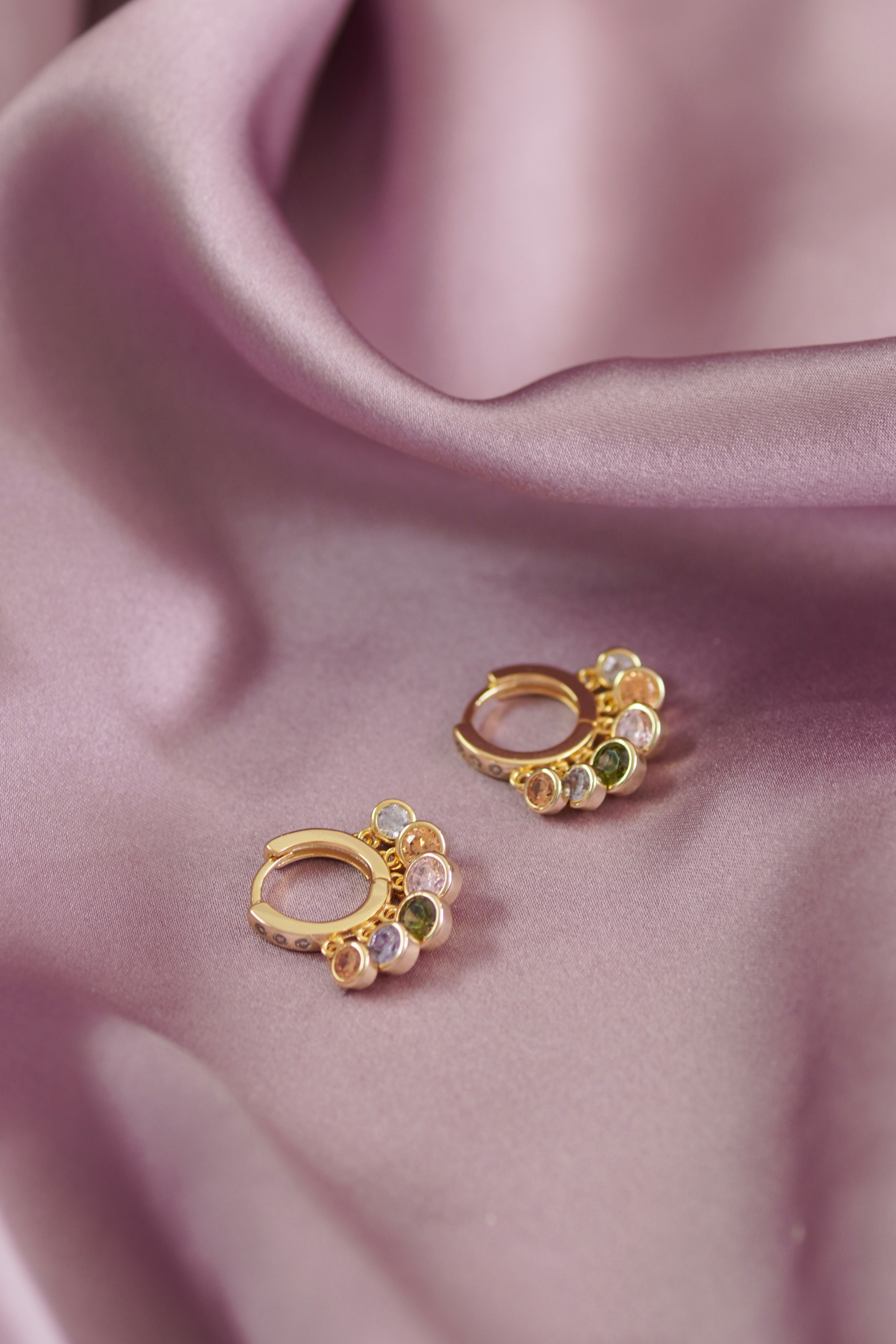 Junk-Jewels-Pastel-Coloured-Gemstone-Stone-Pendant-Drop-Dangle-Oversized-Hoop-Hoops-Earrings-Gold