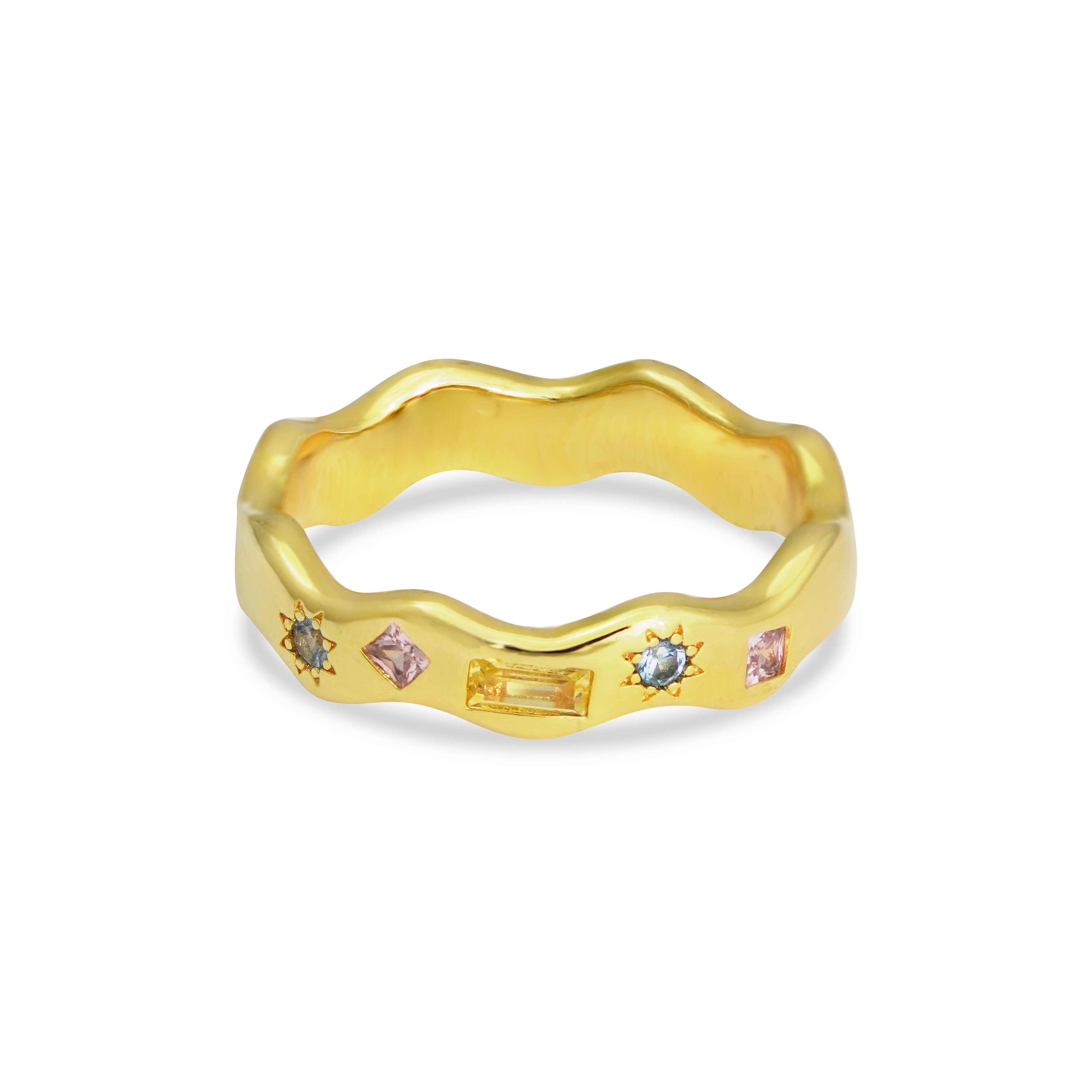 Junk-Jewels-Pastel-Jewelled-Wavey-Wiggle-Multi-Gemstone-Coloured-Stone-Star-Stacking-Band-Ring-Gold-Silver