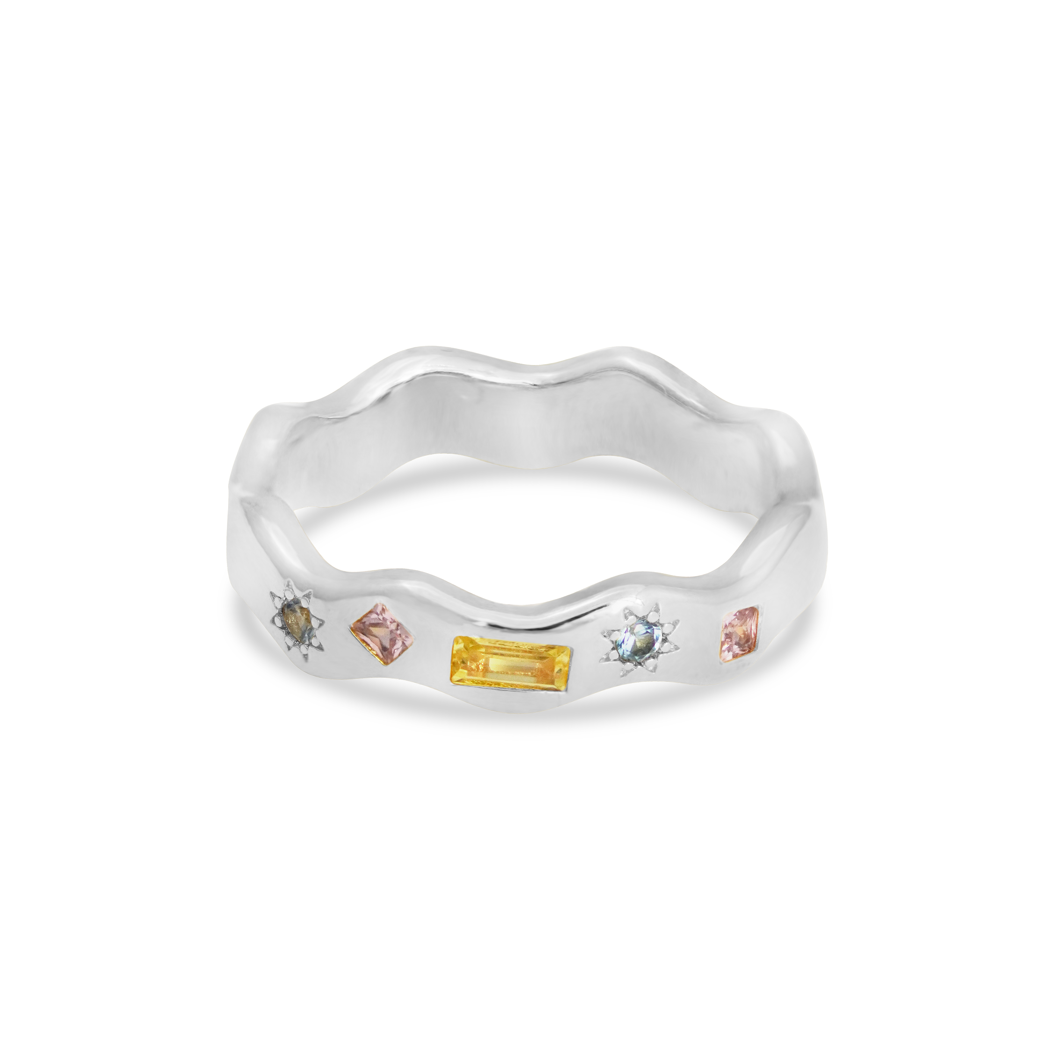 Junk-Jewels-Pastel-Jewelled-Wavey-Wiggle-Multi-Gemstone-Coloured-Stone-Star-Stacking-Band-Ring-Gold-Silver