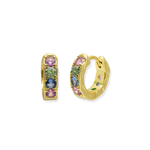 Junk-Jewels-Pastel-Stone-Pink-Purple-Green-Blue-Textured-Hoop-Huggie-Earrings-Gold