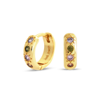 Junk-Jewels-Pastel-Stone-multicoloured-Star-Gemstone-Petite-Hoop-Huggie-Earrings-Gold