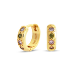 Junk-Jewels-Pastel-Stone-multicoloured-Star-Gemstone-Petite-Hoop-Huggie-Earrings-Gold