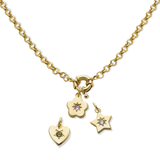 Junk-Jewels-Retro-Multi-Charm-Flower-Start-Heart-Purple-Green-Blue-Gemstone-Stone-Pendant-Chunky-Chain-Necklace-Gold-Silver