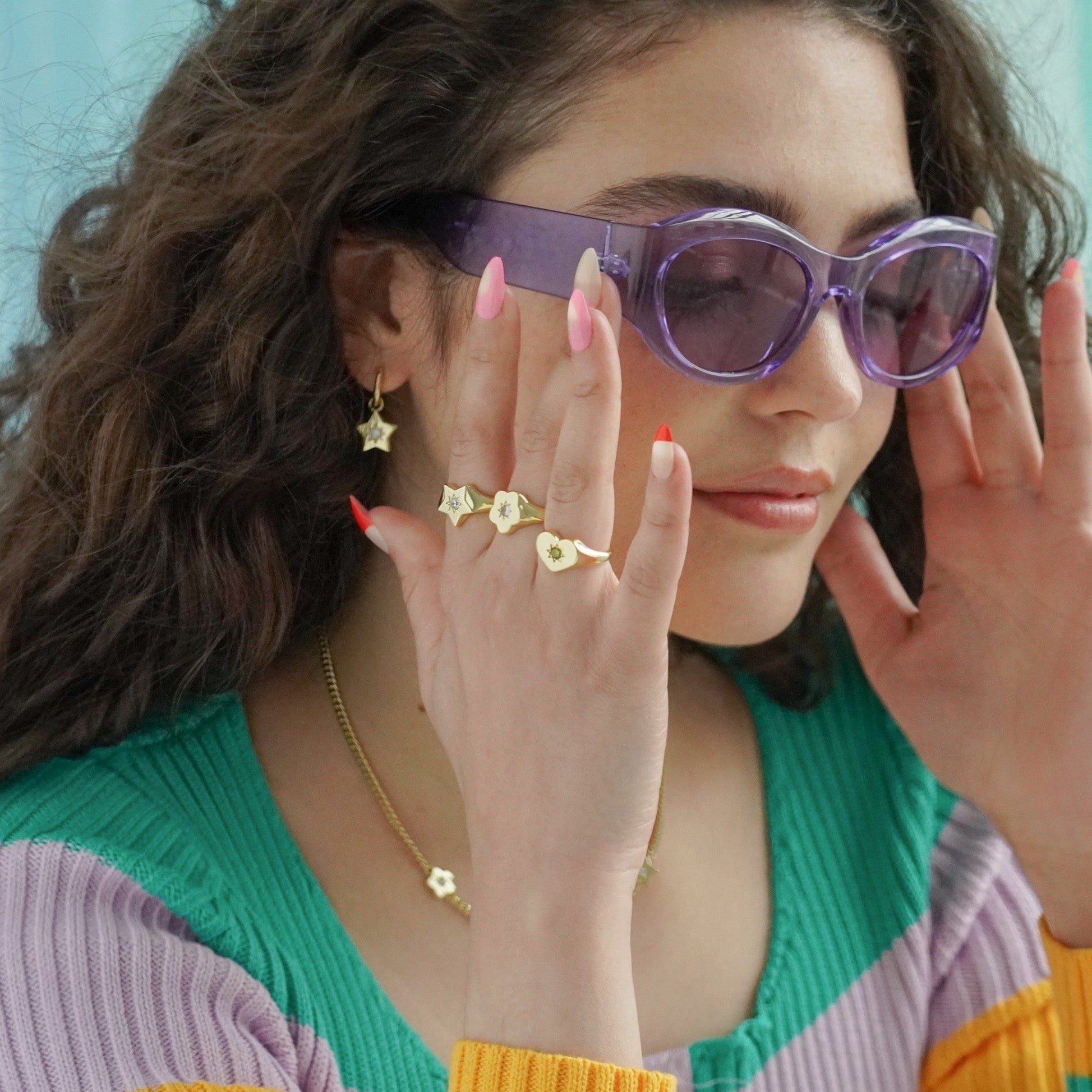 Junk-Jewels-Shooting-Star-Diamond-cubic-zirconia-Signet-Ring-gold