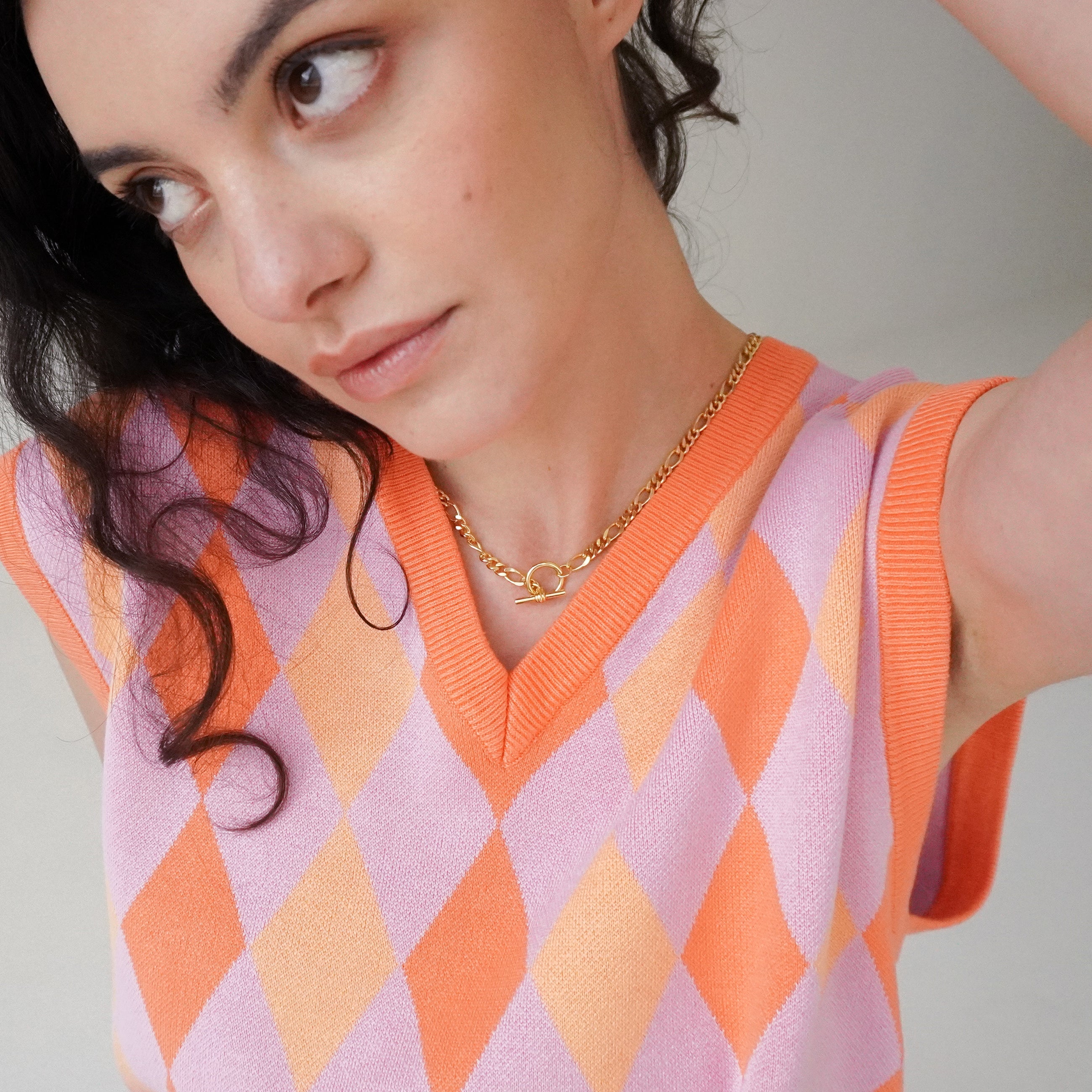 Junk-Jewels-T-Bar-Fastening-Figaro-Chain-Chunky-Gold-Necklace-Silver-Statement-Cool