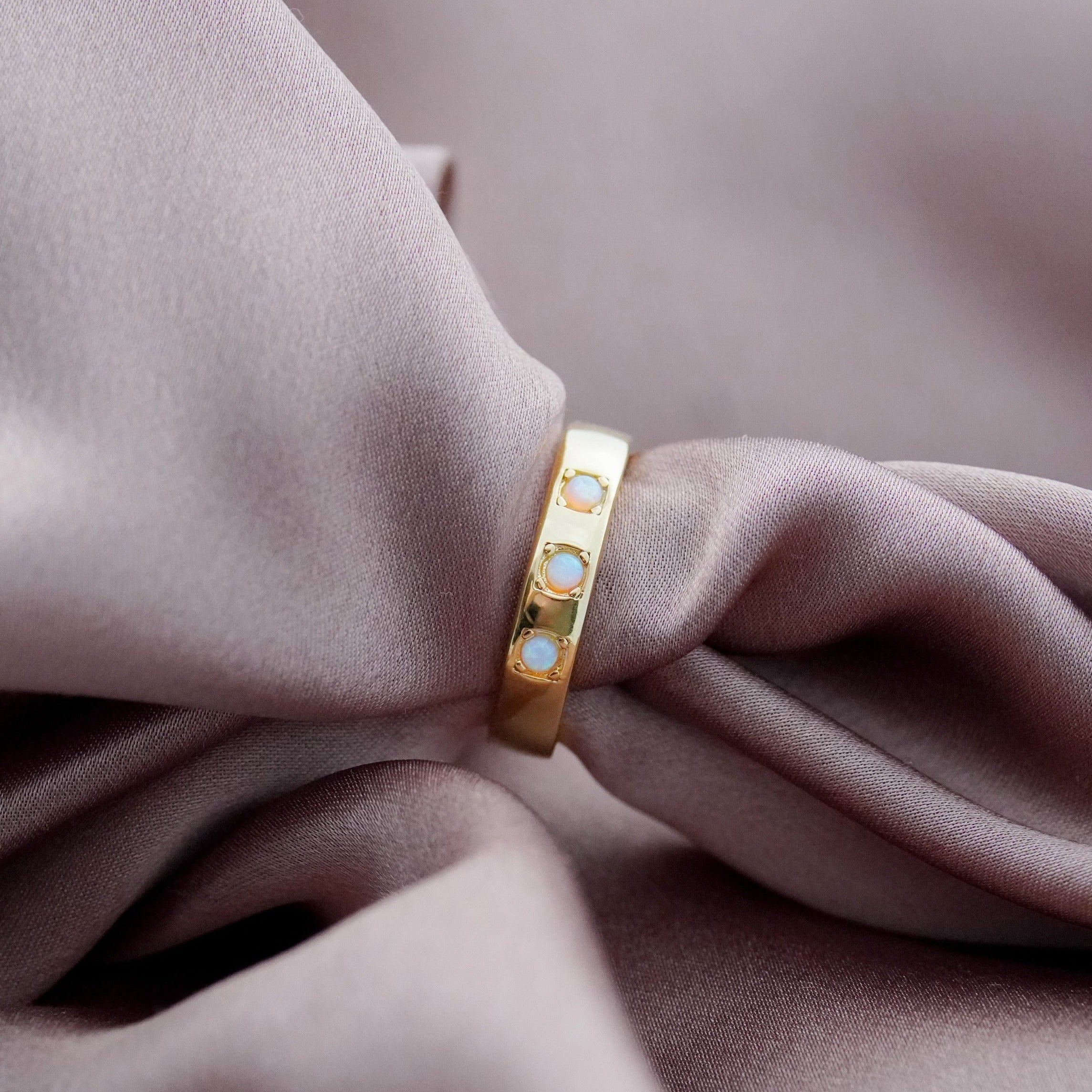 Junk-Jewels-Triple-Opal-White-Gemstone-Ring-Triple-Stone-Band-Minimal-Gold-Silver