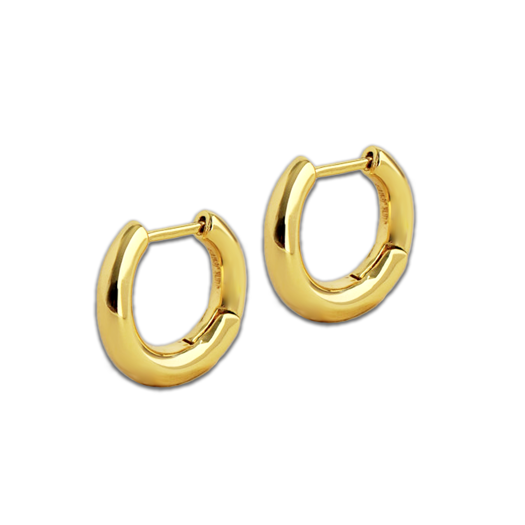 Junk-Jewels-Wobbly-Classic-Small-Chunky-Hoop-Hoops-Earrings-Gold-Plated-Silver