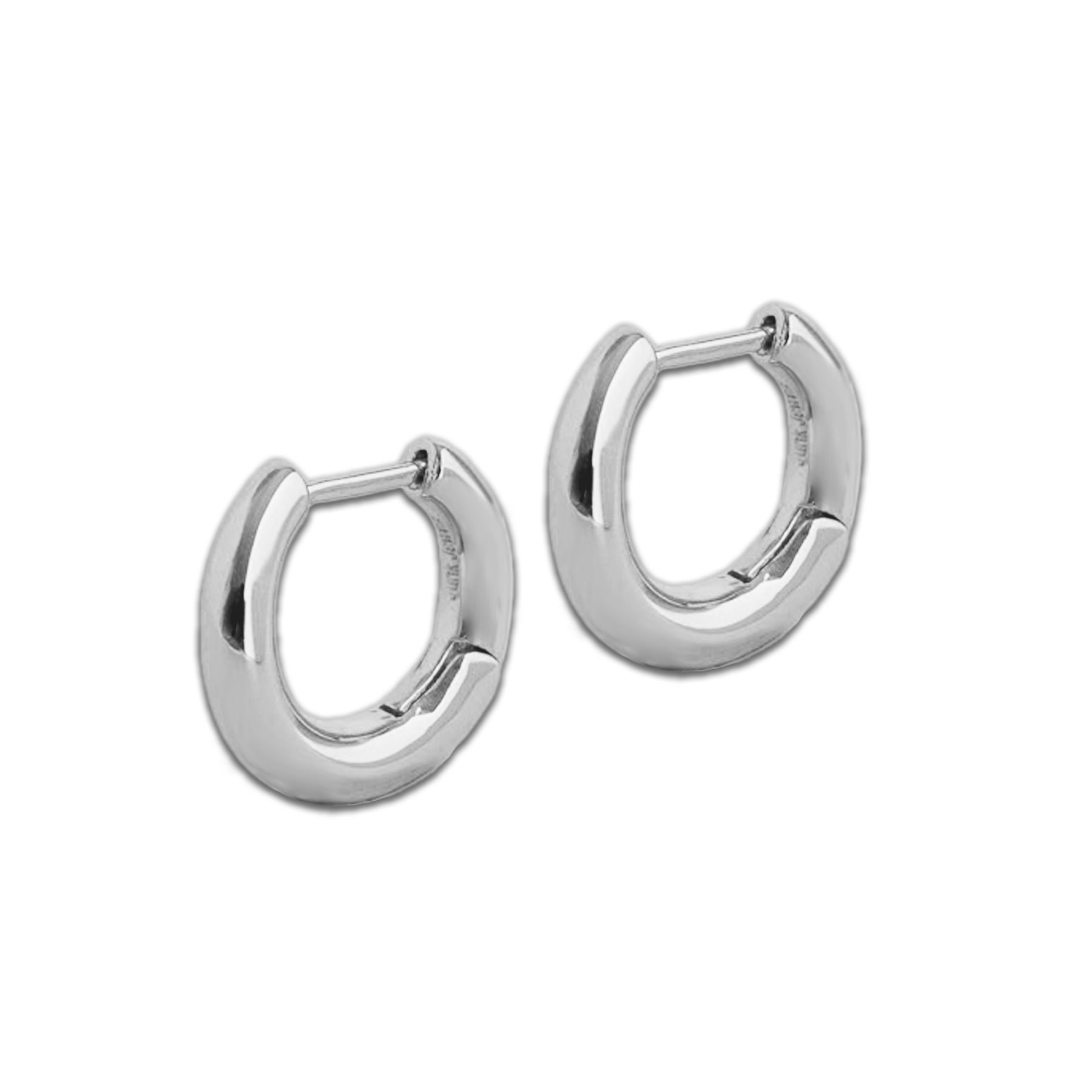 Junk-Jewels-Wobbly-Classic-Small-Chunky-Hoop-Hoops-Earrings-Gold-Plated-Silver