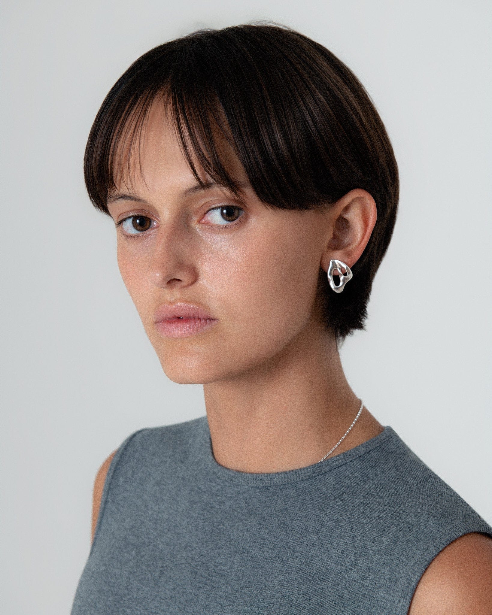 KEYES-spaced-earrings-Space-ghost-sculptural-hammered-handmade-statement-cut-out-stud-earrings-design-cool-unique-jewellery-demifine-independent-london-GOLDEN-ShopGolden.co-Demifine-Destination-Contemporary-Curated