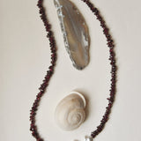 Kan-Studio-Irina-necklace-Boho-Bead-Beautiful-beaded-dark-purple-black-red-garnet-gemstone-stone-necklace-chunky-ivory-freshwater-pearl-pendant-intricate-organic-detail