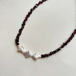 Kan-Studio-Irina-necklace-Boho-Bead-Beautiful-beaded-dark-purple-black-red-garnet-gemstone-stone-necklace-chunky-ivory-freshwater-pearl-pendant-intricate-organic-detail
