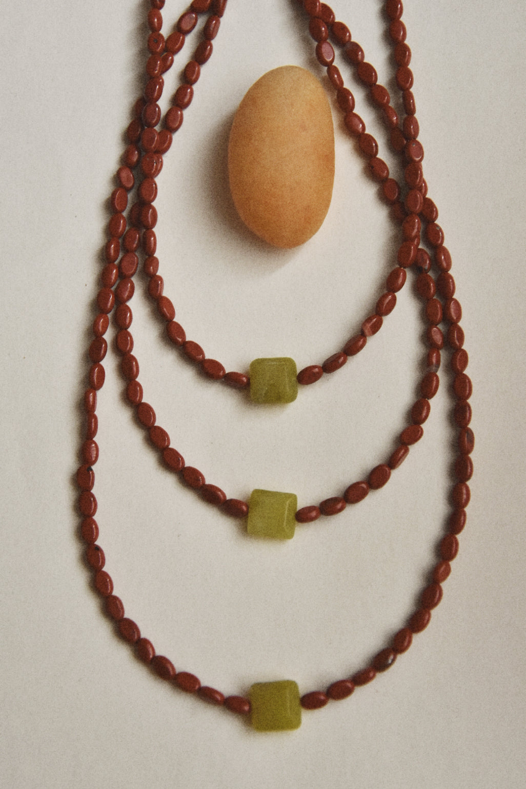 Kan-Studio-Mia-necklace-Red-Jasper-Olive-Jade-Gemstone-Stone-Beaded-Bead-Delicate-Summer-Jewellery-Pendant-Meaning-Cool-Handmade-London