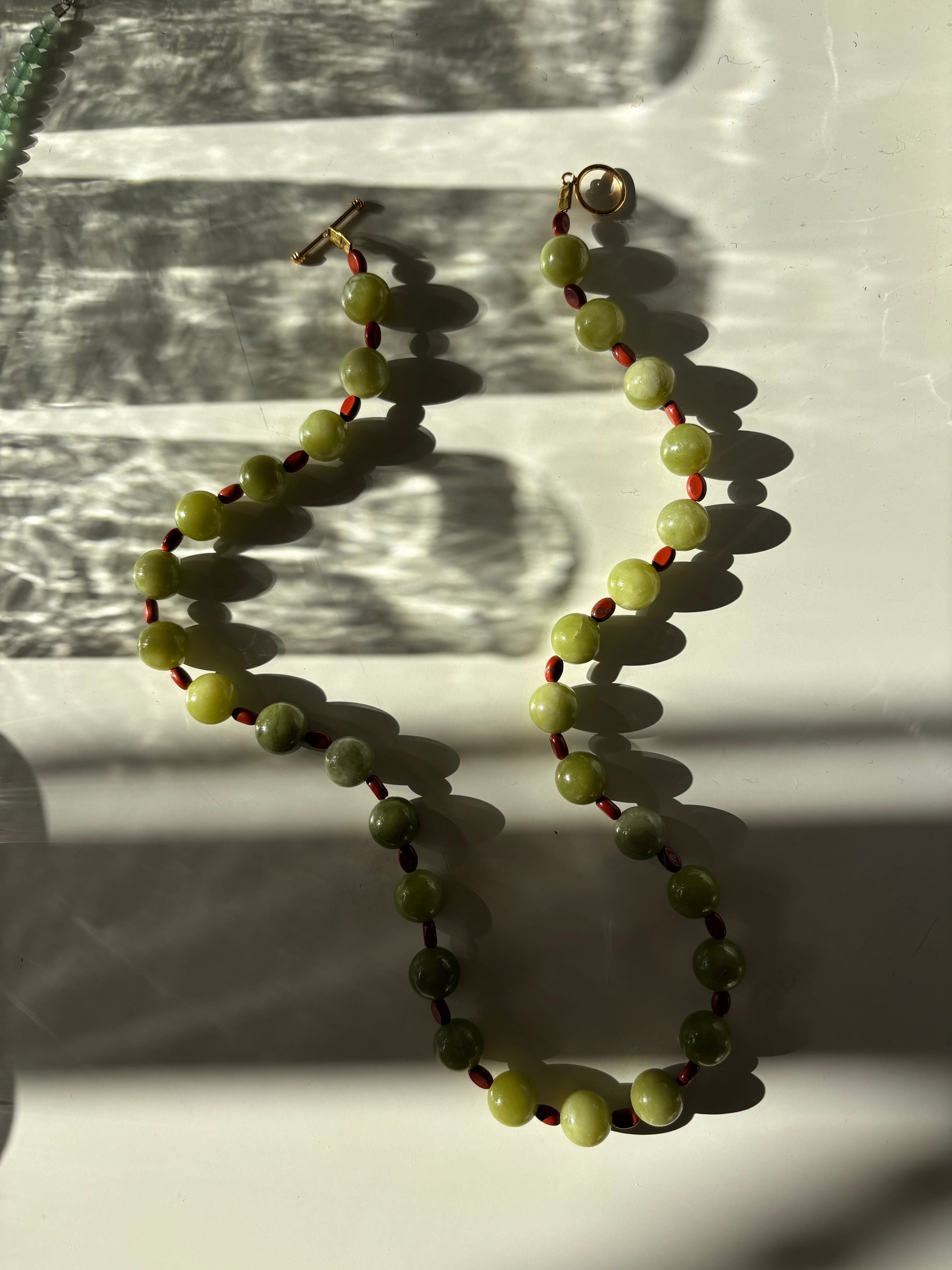 Kan-Studio-Olivia-Necklace-Olive-Green-Jade-Red-Jasper-Beads-beaded-boho-cool-Summer-Jewellery-Handmade-London-cool-boho-beach