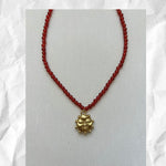 Kan-Studio-Ra-Beaded-Necklace-Red-Agate-Natural-Beads-Bead-Beaded-El-Sol-Sun-Pendant-Gold-Silver-Brass-Boho-Summer-Cool-Handmade-Jewellery-Stunning
