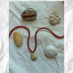 Kan-Studio-Ra-Beaded-Necklace-Red-Agate-Natural-Beads-Bead-Beaded-El-Sol-Sun-Pendant-Gold-Silver-Brass-Boho-Summer-Cool-Handmade-Jewellery-Stunning