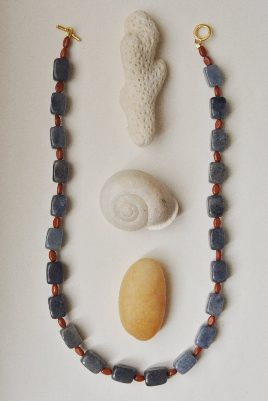 Kan-Studio-Red-Jasper-Blue-Aventurine-Chunky-Gemstone-BEaded-Necklace-Bead-Toggle-Clasp-Handmade-London-Cool-Summer-Jewellery-Balancing-Grounding-Balance-Stone-Natural-Beads-Statement-Fiona-Necklace