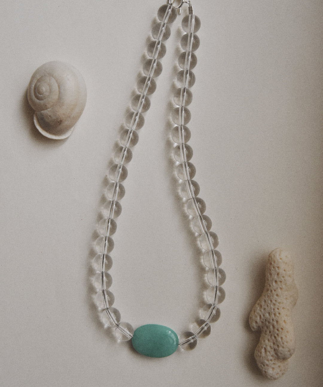 Kan-Studio-Sienna-Necklace-Natural-Glass-Clear-Beads-Beaded-Amazonite-Chunky-Pendant-Bead-Turquoise-Sterling-silver-cool-jewellery-summer-stylish