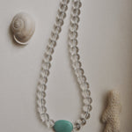 Kan-Studio-Sienna-Necklace-Natural-Glass-Clear-Beads-Beaded-Amazonite-Chunky-Pendant-Bead-Turquoise-Sterling-silver-cool-jewellery-summer-stylish