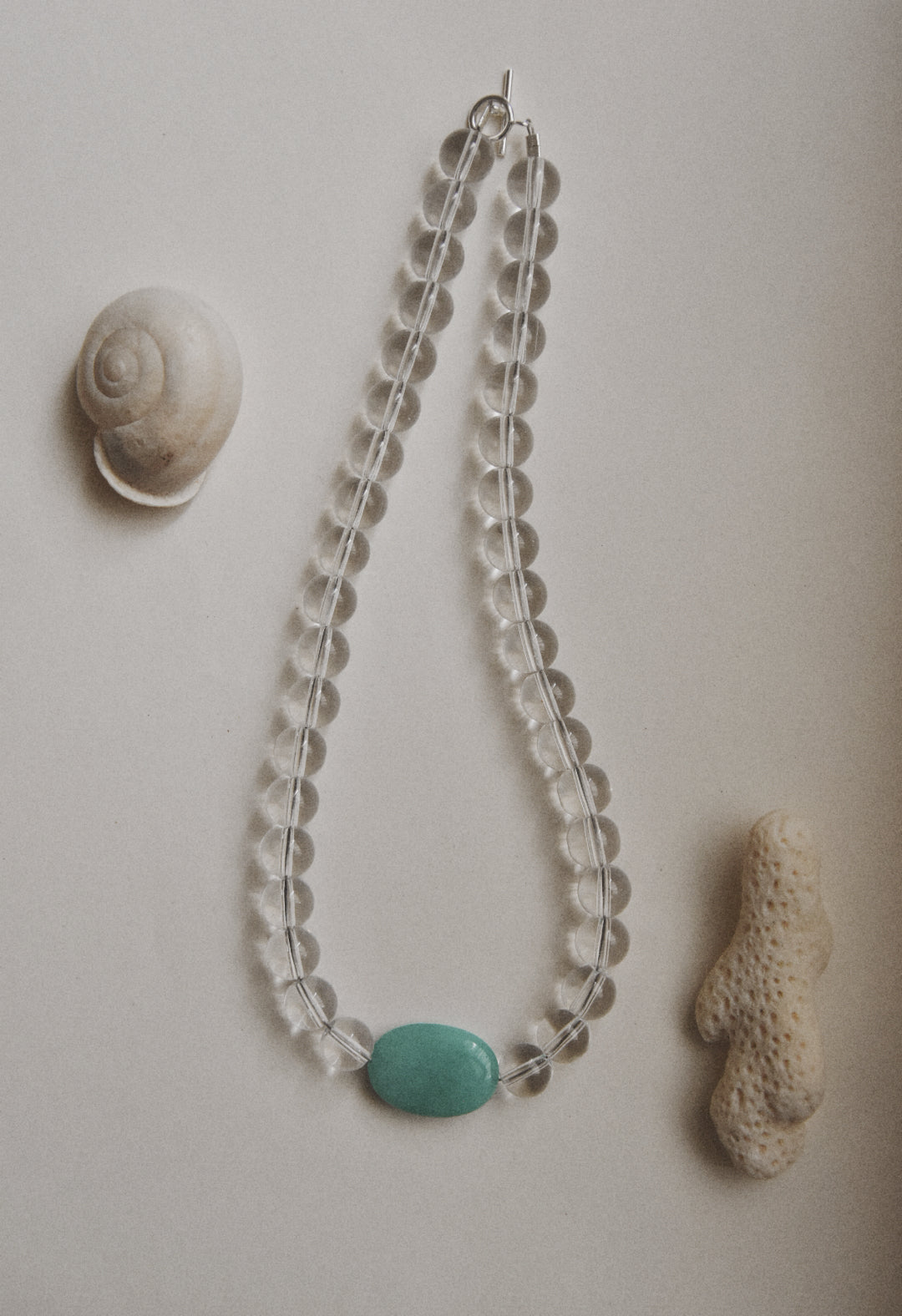 Kan-Studio-Sienna-Necklace-Natural-Glass-Clear-Beads-Beaded-Amazonite-Chunky-Pendant-Bead-Turquoise-Sterling-silver-cool-jewellery-summer-stylish